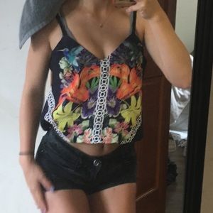 LF angel biba tropical cropped tank top